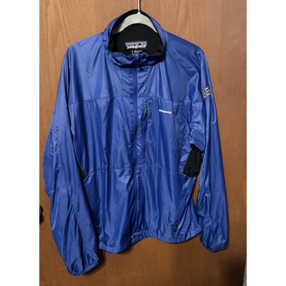Patagonia Blue Lightly Lined Polyester Full Zip Windbreaker Jacket Sz L GTub13